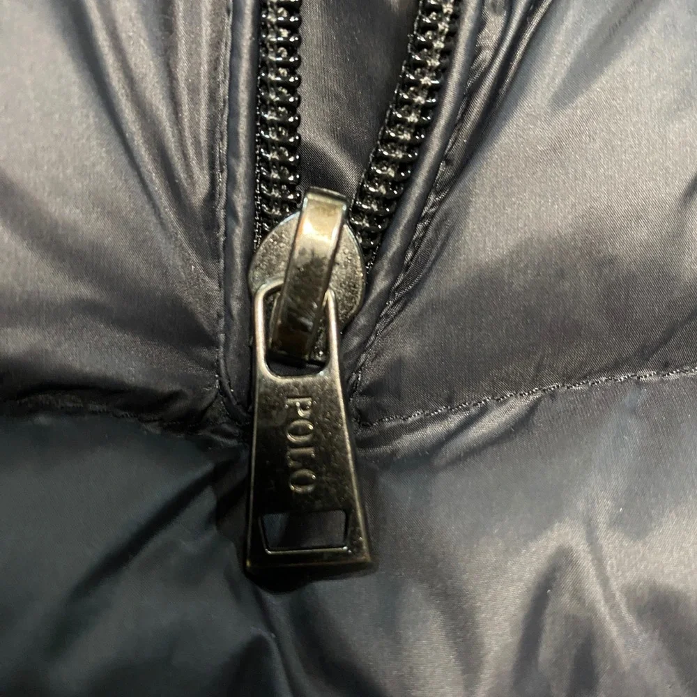 Polo Ralph Lauren Goose Down Puffer Vest Full Zip Quilted Black Pony Men Size XL